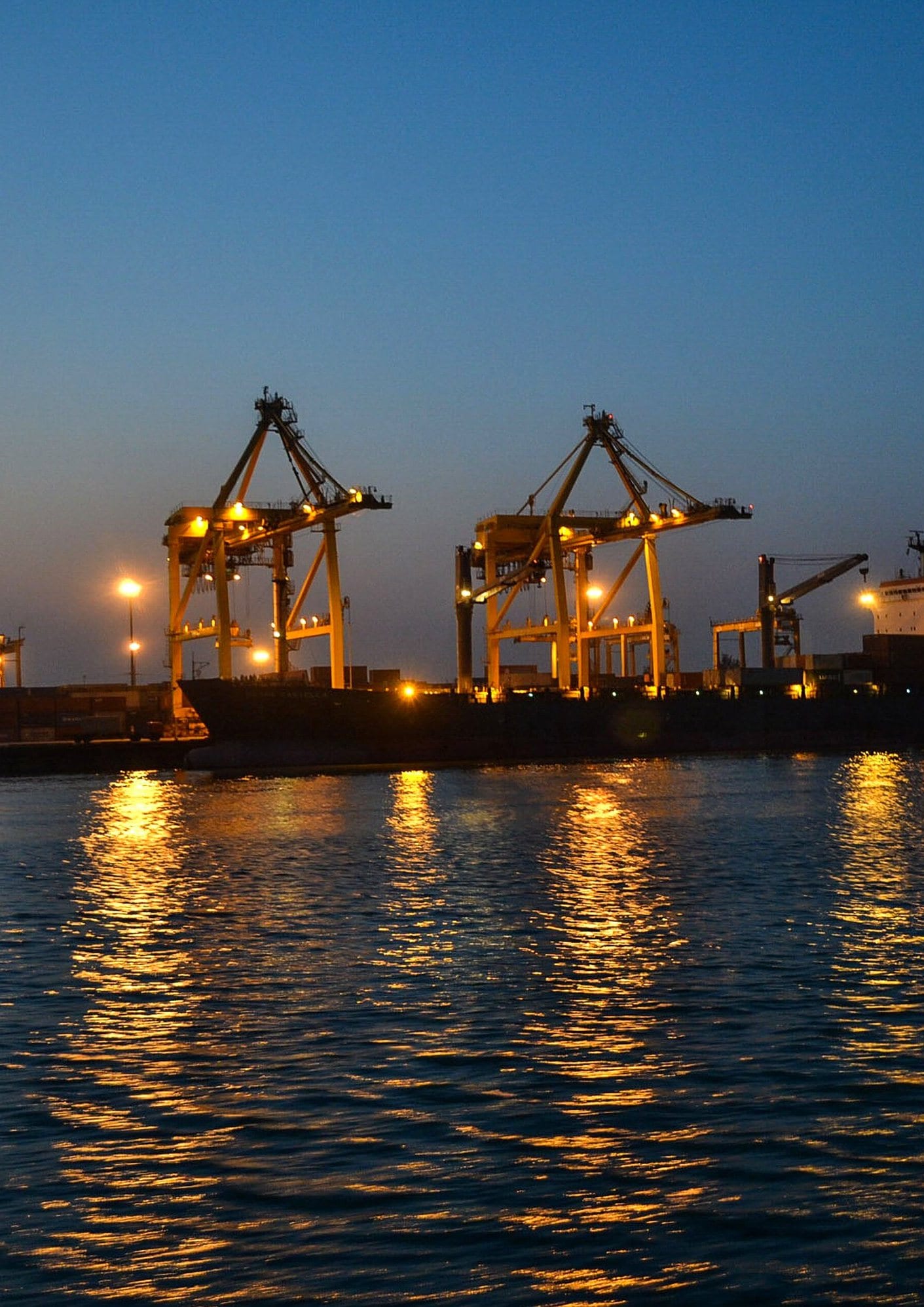 Chattogram Port at dusk